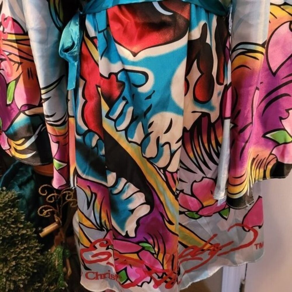 Women's Ed Hardy kimono style dress sexy rocker small rocker small - Picture 6 of 13